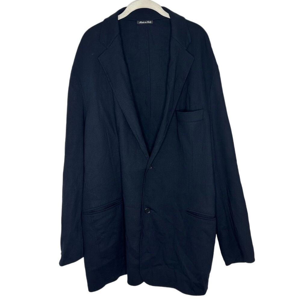 Alan Bilzerian Black 100% Wool Men’s Blazer Jacket Made in Italy Size 58 Large